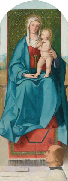 The Madonna And Child Enthroned With A Donor by Boccaccio Boccaccino Oil Painting