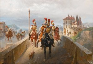 Napoleonic Troops by Bogdan Pavlovich Villevalde Oil Painting