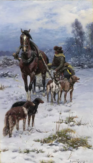 The Return by Bohdan Von Kleczynski Oil Painting