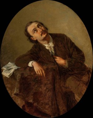 Portrait of Michal Hertz, musician by Boleslaw Laszczynski Oil Painting