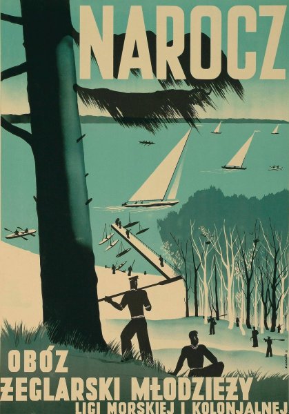 Main Product Photo of Narocz. Oboz zeglarski mlodziezy Ligi Morskiej i Kolonialnej  Painting by Boleslaw Surallo-Gajduczeni