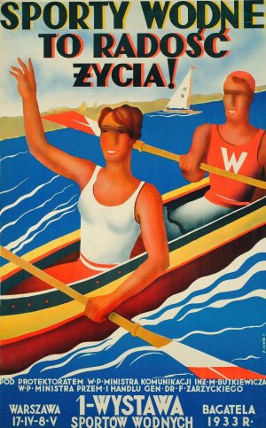 Sporty wodne to radoSc zycia! by Boleslaw Surallo-Gajduczeni Oil Painting
