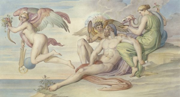 Allegorie auf einen Kunstler by Bonaventura Genelli - Hand-Painted Oil Painting Reproduction
