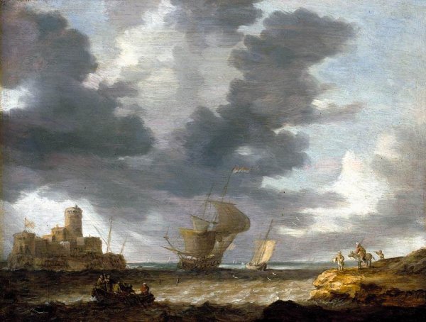 Main Product Photo of Breezy Estuary Scene Painting by Bonaventura Peeters The Elder