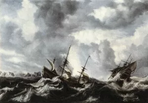 Storm on the Sea by Bonaventura Peeters The Elder - Oil Painting Reproduction