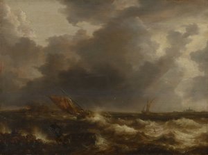 Stormy Sea by Bonaventura Peeters The Elder Oil Painting