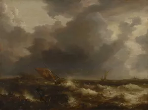 Stormy Sea by Bonaventura Peeters The Elder Oil Painting