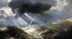 The Great Flood by Bonaventura Peeters The Elder Oil Painting