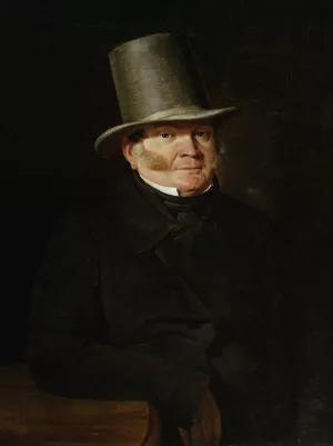 Portrait of Pawel Pellizzaro, owner of a store with prints in Warsaw by Bonawentura Dabrowski Oil Painting
