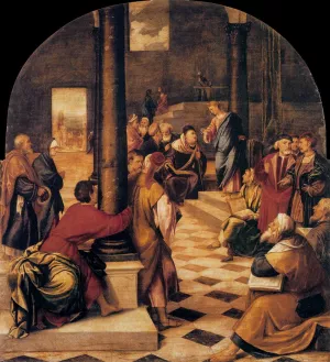 Christ Among the Doctors by Bonifacio Veronese - Oil Painting Reproduction