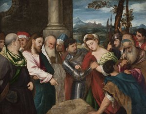 Christ and the Adulteress by Bonifacio Veronese Oil Painting
