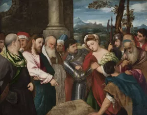 Christ and the Adulteress by Bonifacio Veronese Oil Painting