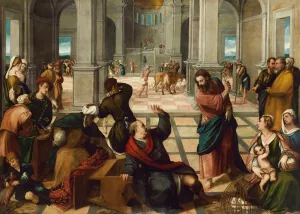 Christ Driving the Money Changers from the Temple by Bonifacio Veronese Oil Painting