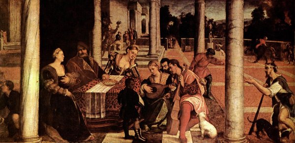 Dives and Lazarus by Bonifacio Veronese - Hand-Painted Oil Painting Reproduction