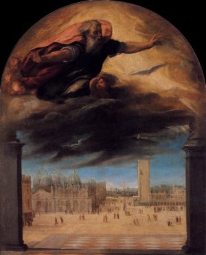 God the Father over the Piazza San Marco Oil painting by Bonifacio Veronese
