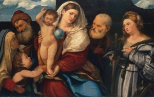 Madonna and Child with Saints by Bonifacio Veronese Oil Painting