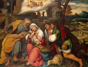 The Adoration Of The Shepherds by Bonifacio Veronese Oil Painting