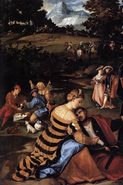 The Finding of Moses Detail by Bonifacio Veronese - Hand-Painted Oil Painting Reproduction