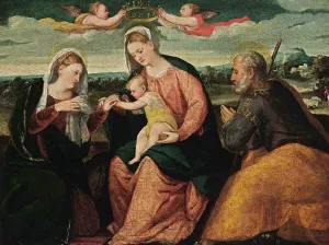The Mystic Marriage of St Catherine by Bonifacio Veronese - Oil Painting Reproduction