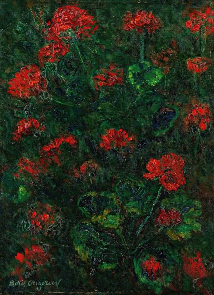 Main Product Photo of Geraniums Painting by Boris Grigoriev