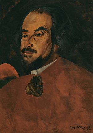 Portrait of An Actor Said To Be Nikolai Alexandrov by Boris Grigoriev Oil Painting