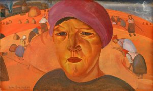 Russian Peasant Woman by Boris Grigoriev Oil Painting