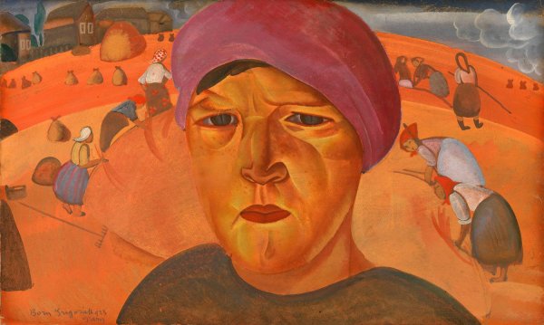 Russian Peasant Woman  by Boris Grigoriev - Hand-Painted Oil Painting Reproduction