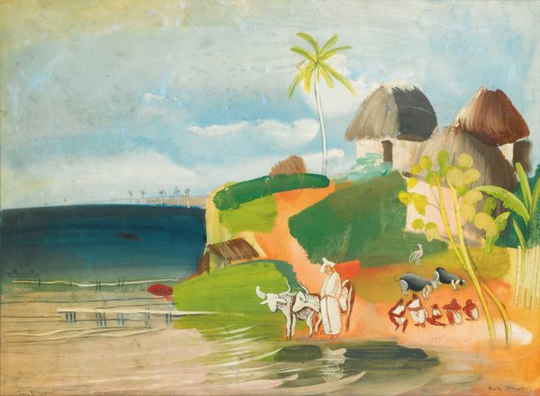 South American Landscape by Boris Grigoriev - Hand-Painted Oil Painting Reproduction