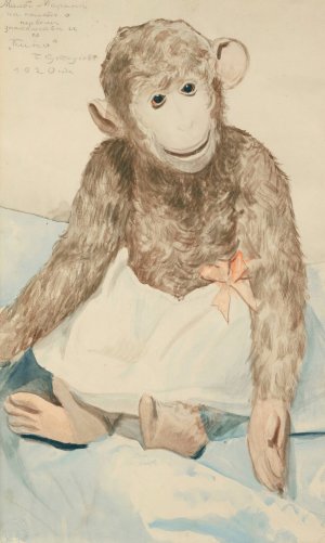 The Toy Monkey by Boris Kustodiev Oil Painting