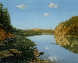 Landscape in the Urals Oil painting by Boris Vasilievich Bessonov