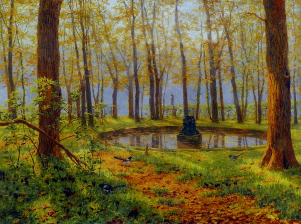Main Product Photo of The Park in Autumn Painting by Boris Vasilievich Bessonov