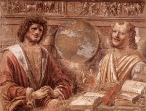 Heraclitus and Democritus Oil painting by Bramante