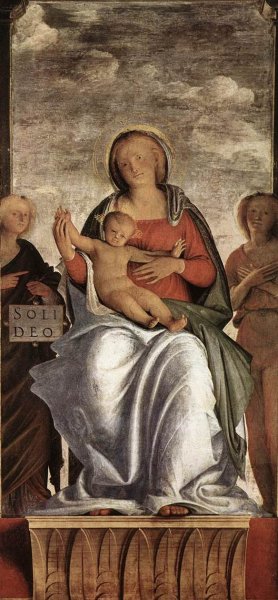 Madonna and Child with Two Angels