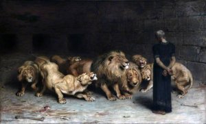 Daniel in the Lion's Den by Briton Riviere Oil Painting