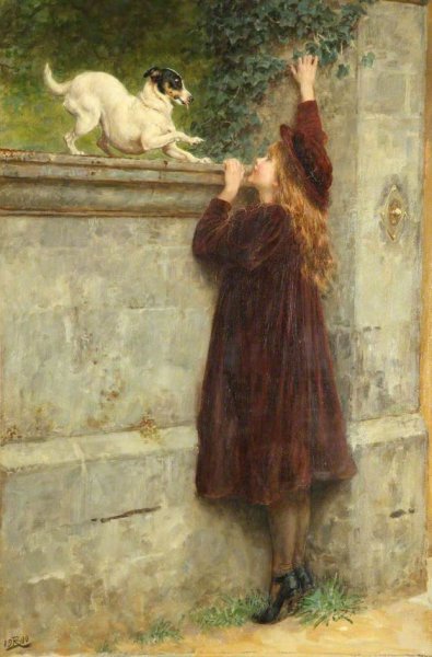 Play Fellows by Briton Riviere - Hand-Painted Oil Painting Reproduction