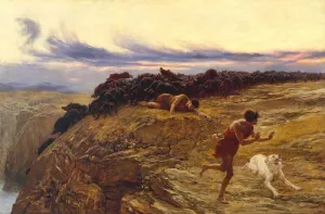 The Miracle of the Gaderene Swine painting by Briton Riviere