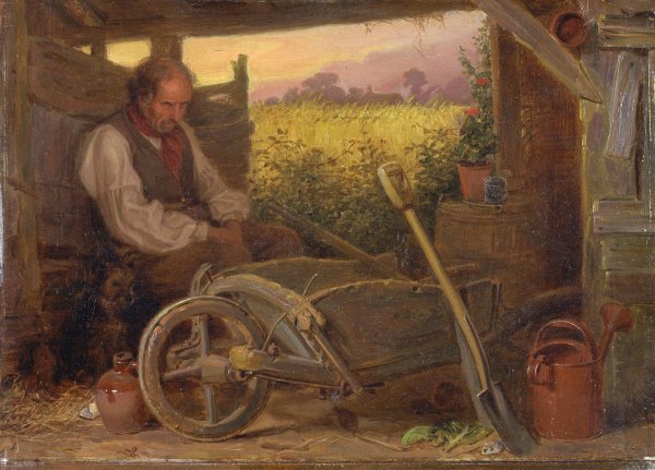 The Old Gardener  by Briton Riviere - Hand-Painted Oil Painting Reproduction