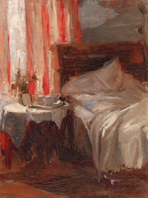A bedroom interior by Broncia Koller-Pinell Oil Painting