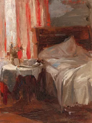 A bedroom interior by Broncia Koller-Pinell Oil Painting