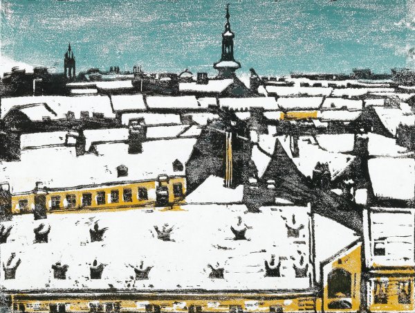 Alte Dacher - Freihaus by Broncia Koller-Pinell - Hand-Painted Oil Painting Reproduction