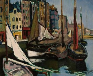 Port by Bronislaw Abramovitsch Oil Painting