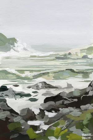 Coastal Waves and Rocks by Brook Page Oil Painting