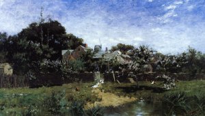 Long Island farm, Springtime also known as A Morning in Spring, Long Island Oil painting by Bruce Crane