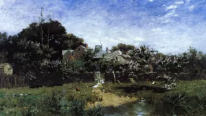 Long Island farm, Springtime also known as A Morning in Spring, Long Island by Bruce Crane - Oil Painting Reproduction