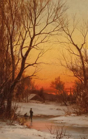 Sunset; Woods and Pond by Bruce Crane Oil Painting