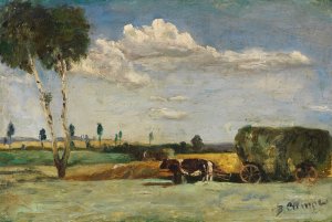 Kleine Landschaft mit Heuwagen by Bruno Gimpel Oil Painting