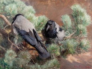 Crows by Bruno Liljefors Oil Painting