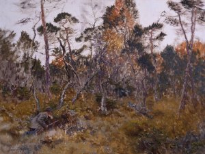 Elk Hunt by Bruno Liljefors Oil Painting