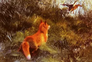 Eluding The Fox by Bruno Liljefors - Oil Painting Reproduction