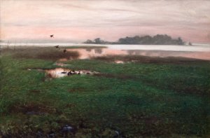 Evening Landscape by Bruno Liljefors Oil Painting